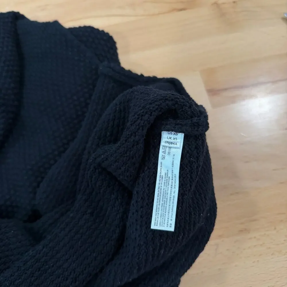 Free People Black Hailee Sweater Wooden Buttons Loungewear Size XS